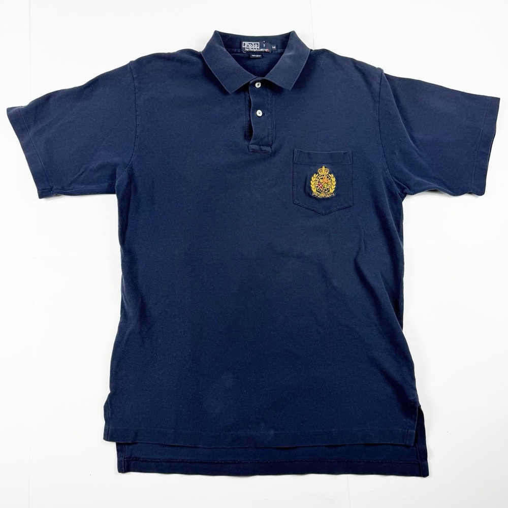 Polo‎ by Ralph Lauren Shirt Navy Blue Pocket Crest Medium